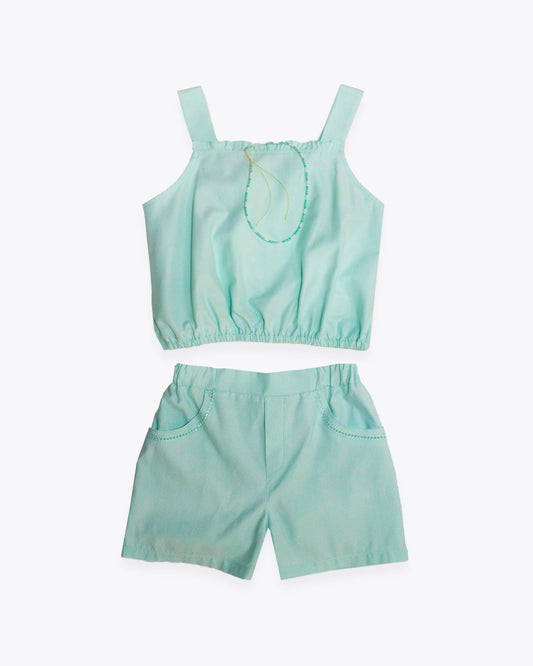CONJUNTO NIÑA REF 48322 | VERDE AGUA