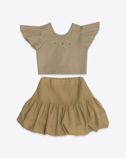 CONJUNTO NIÑA REF 48412 | CAQUI