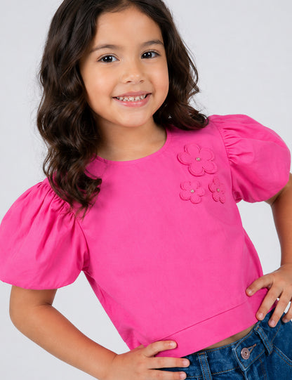 BLUSA NIÑA REF 3552 | FUCSIA