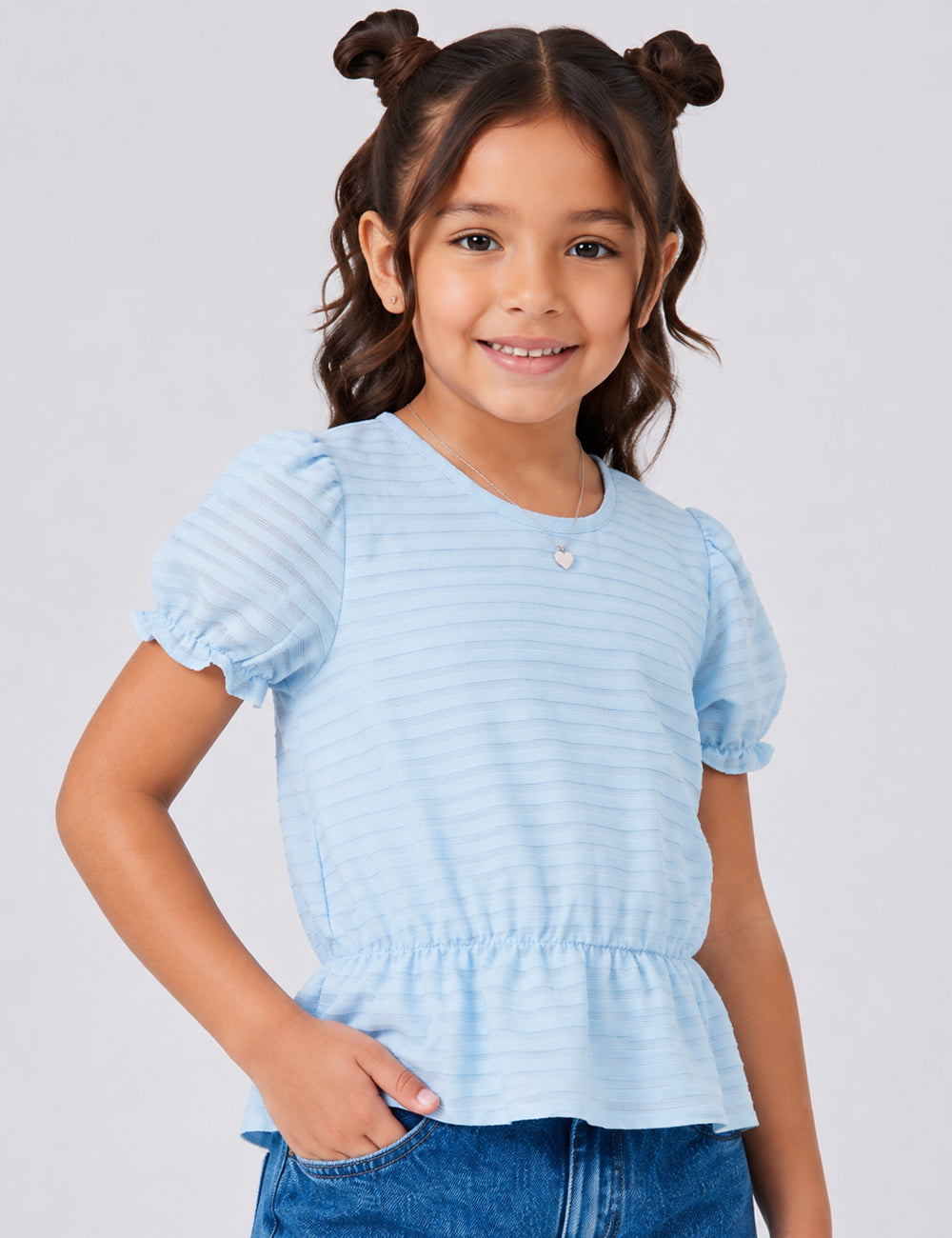 BLUSA NIÑA REF 3617 | CELESTE