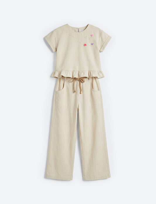 CONJUNTO NIÑA 48378 | BEIGE