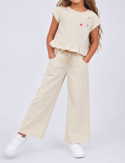 CONJUNTO NIÑA 48378 | BEIGE