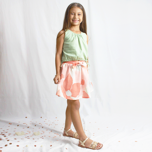 Conjunto niña falda floral