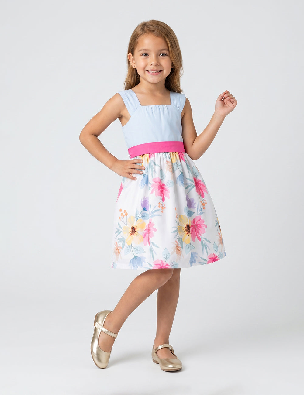 VESTIDO NIÑA REF 5375 | FUCSIA